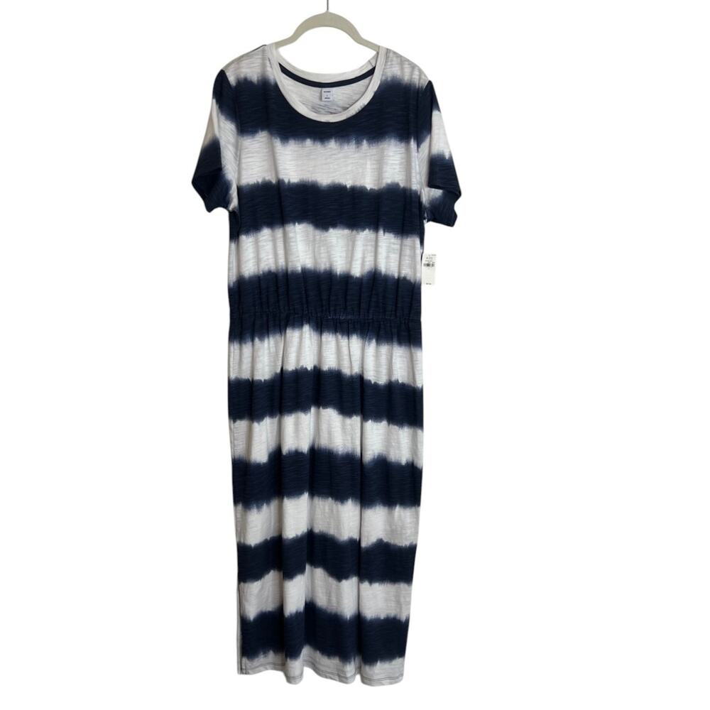 Old Navy Maxi Dress Tie-Dye Ombre Blue White Large NEW